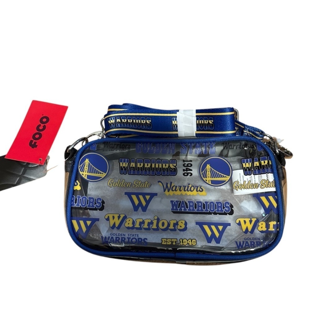 Golden State Warriors Clear Crossbody Bag NEW NBA Basketball Blue Gold Purse